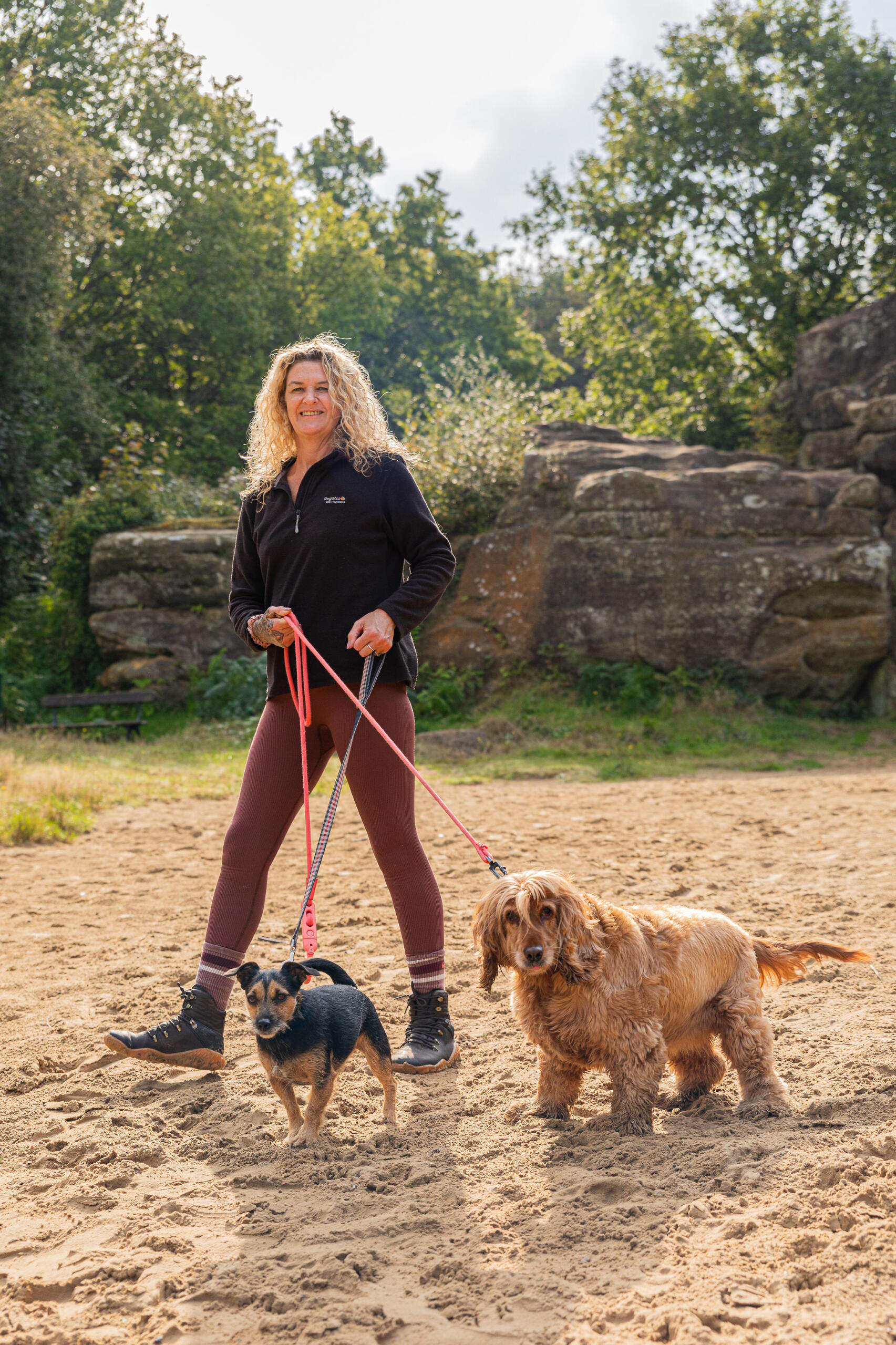 Fiona Chandler Photo of Nicky walking 2 dogs